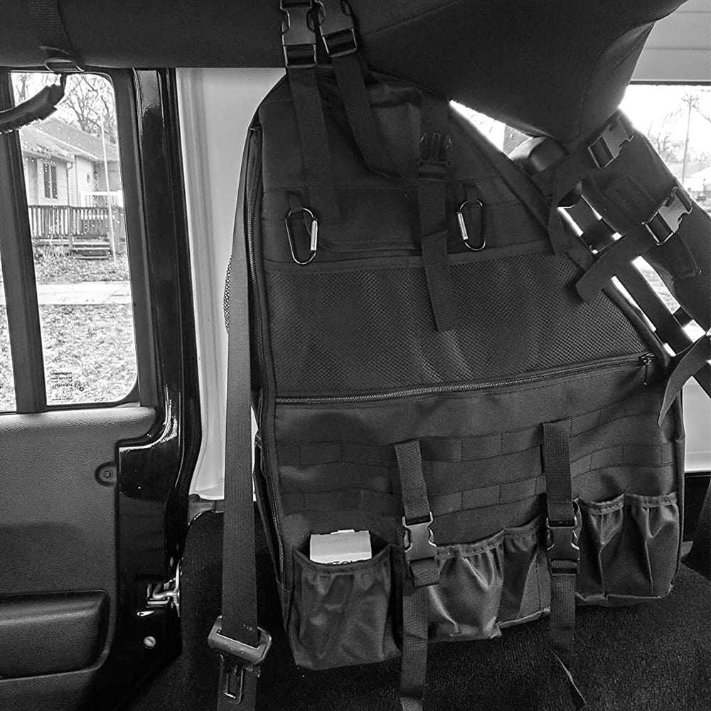 Cargo Saddle Bag For Wrangler JK JKU JL 4-Door Roll Bar Storage Bag Cage Multi-Pockets Organizers For Tool Storage Bags
