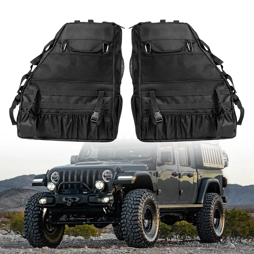 Cargo Saddle Bag For Wrangler JK JKU JL 4-Door Roll Bar Storage Bag Cage Multi-Pockets Organizers For Tool Storage Bags