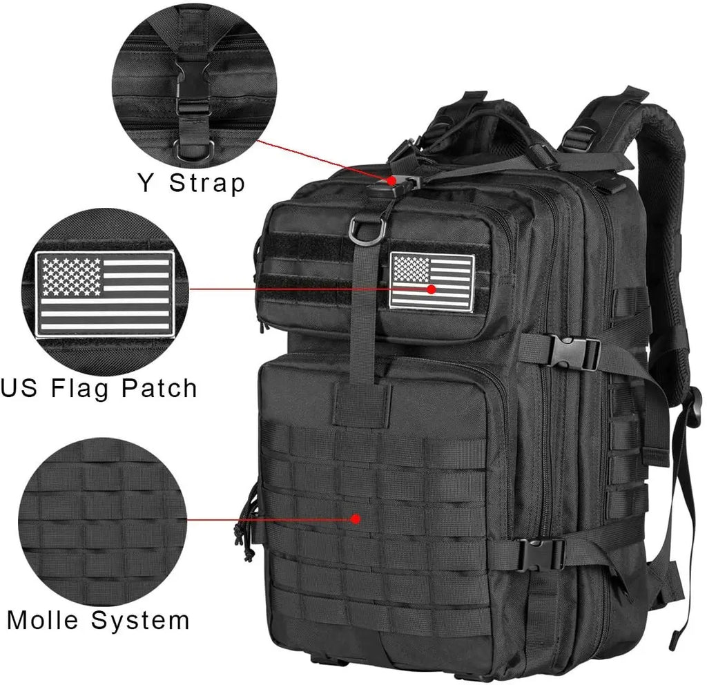 A 60L Army Military Tactical Backpack Men's Travel Large Capacity Rucksacks Men Waterproof Outdoor Sports Multi-functional Bags