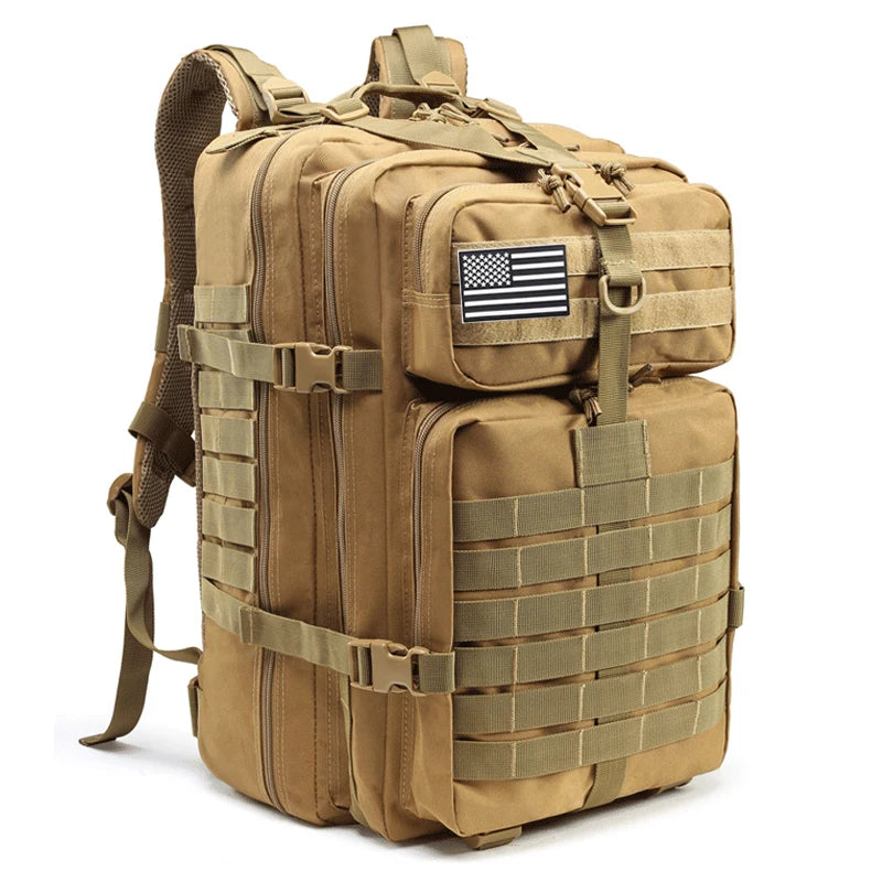 A 60L Army Military Tactical Backpack Men's Travel Large Capacity Rucksacks Men Waterproof Outdoor Sports Multi-functional Bags