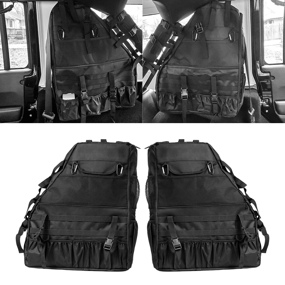 Cargo Saddle Bag For Wrangler JK JKU JL 4-Door Roll Bar Storage Bag Cage Multi-Pockets Organizers For Tool Storage Bags