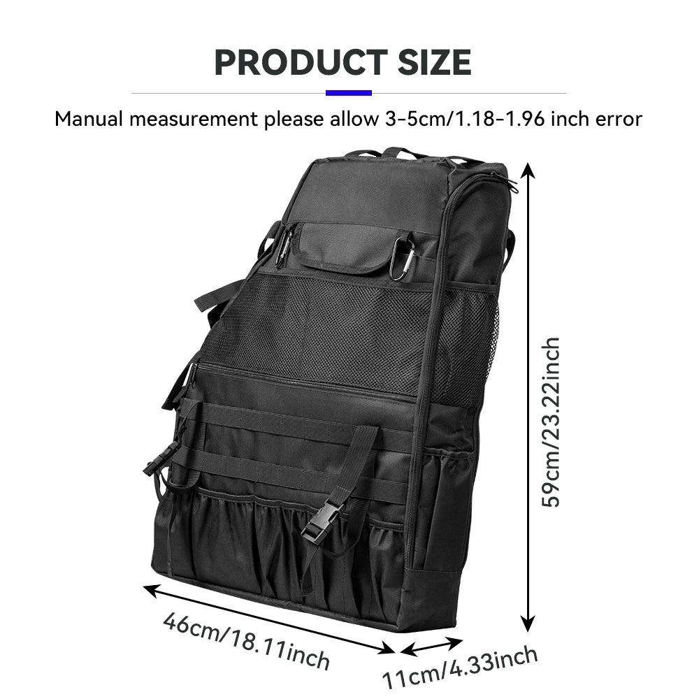Cargo Saddle Bag For Wrangler JK JKU JL 4-Door Roll Bar Storage Bag Cage Multi-Pockets Organizers For Tool Storage Bags